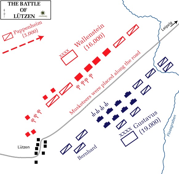Karte der Schlacht von Lützen