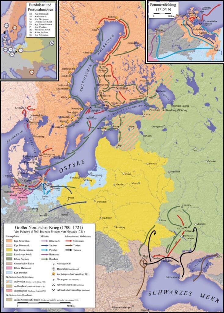 Großer Nordischer Krieg Spätphase Karte